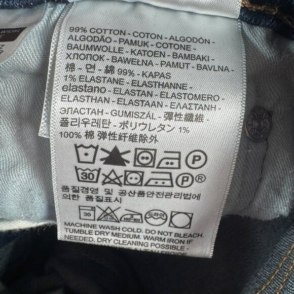 Levis Jeans Mens 31 Blue 511 Slim Straight Mid Rise Dark Wash Stretch - Picture 5 of 13